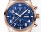 AAA Replica IWC Pilot Blue Dial Rose Gold Case 43mm Leather Strap Watch (4)_th.jpg